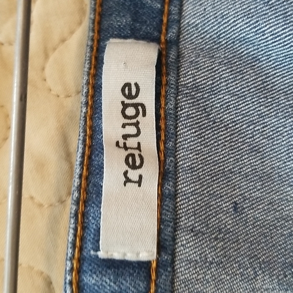 Refuge Denim Mini Skirt Large Zip Front - Picture 4 of 6